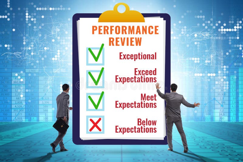 Employee annual performance review concept royalty free stock images