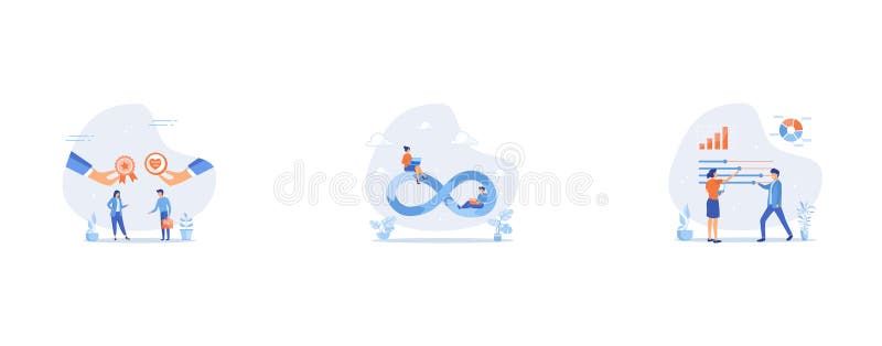 Employee appreciation, Devops, Control panel or slider for marketing campaign optimization vector illustration