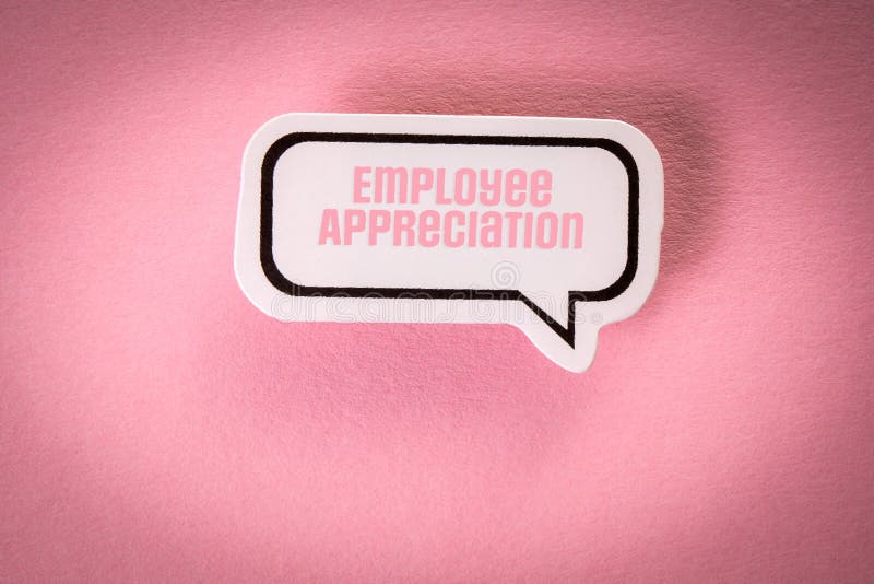 Employee Appreciation. Text and speech bubble on pink background stock images
