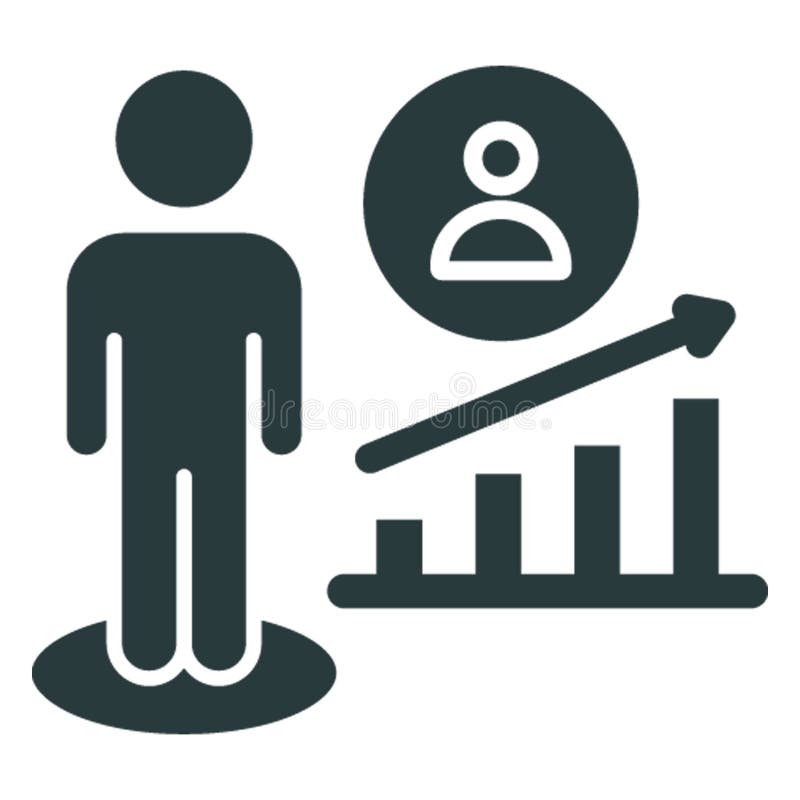 Employee growth, growth chart. Vector icon which can easily modify or editable stock illustration.