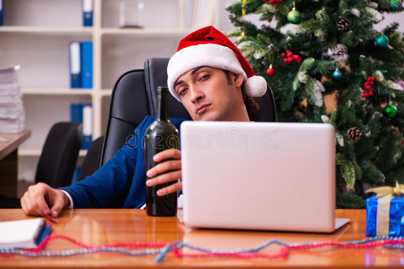 Employee in the Office during Christmas Party Stock Image Image of
