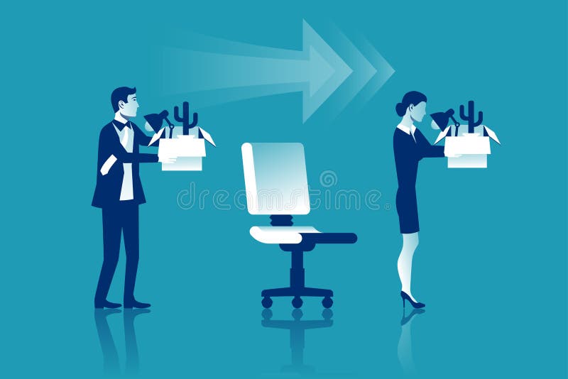 Premium Vector  Employee replacement. worker turnover stock illustration  in flat cartoon style. boss or manager transfer of employee to another  workplace, job rotation. unfair dismissal in business.