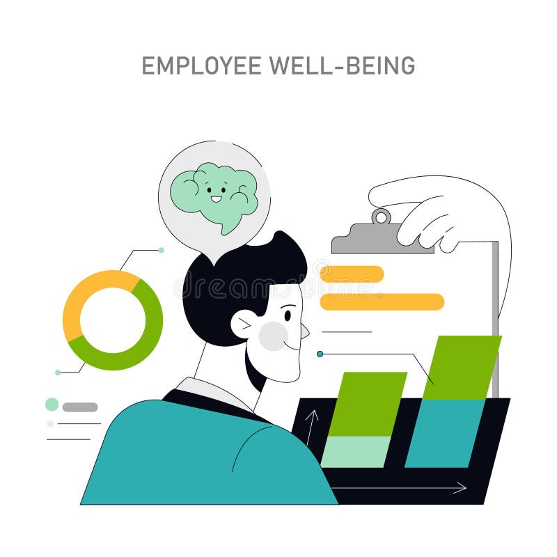 Employee Well-being concept. Vector stock illustration