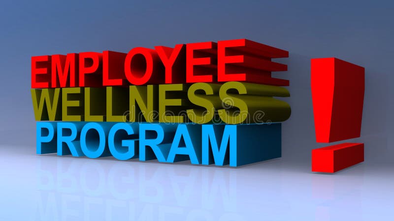 Employee wellness program on blue background. Employee wellness illustrations