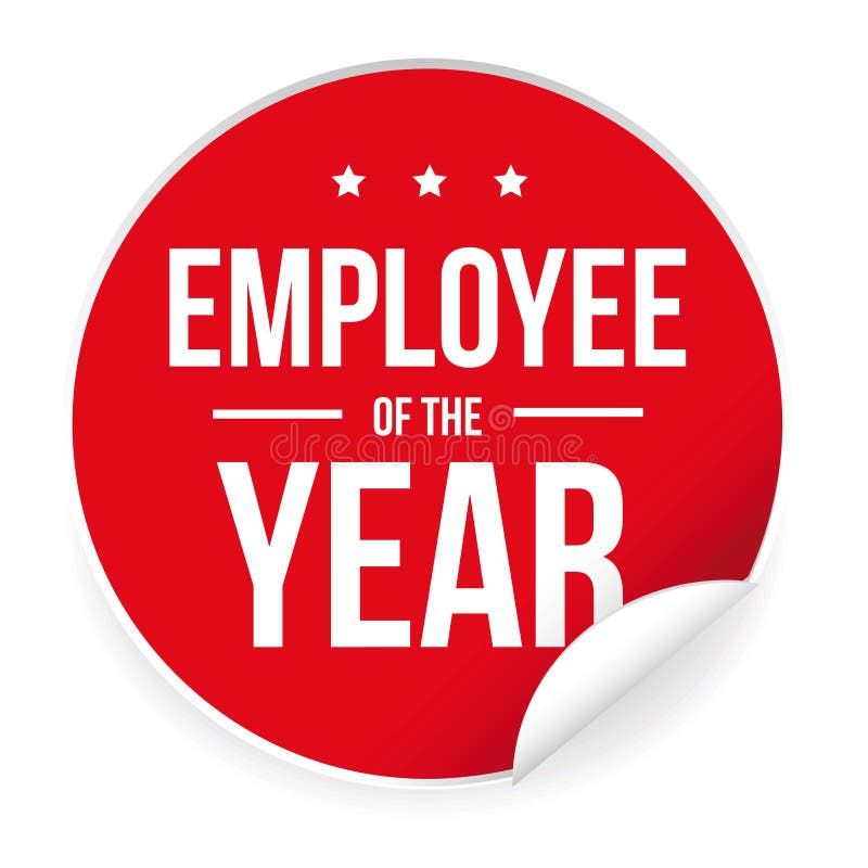 Employee of the Year label sticker royalty free illustration