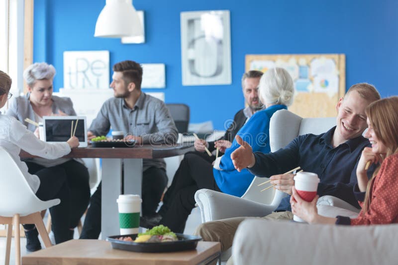 Lunch break during work stock image. Image of appetizer 35258001