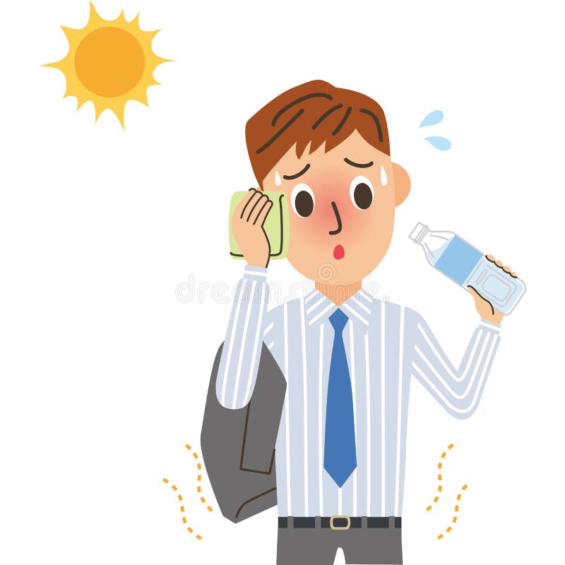 Employé de bureau de coup de chaleur illustration libre de droits Employé de bureau de coup de chaleur illustration libre de droits