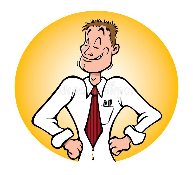 Employé de bureau fier illustration stock Employé de bureau fier illustration stock