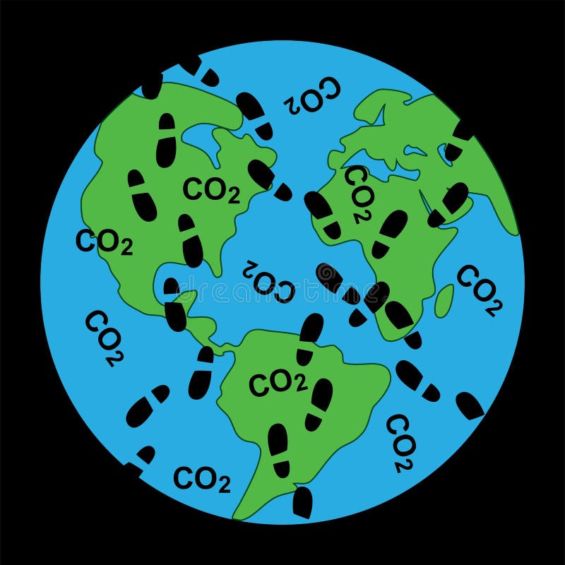 Empreintes de pas sales sur l'écologie de la terre illustration de vecteur Empreintes de pas sales sur l'écologie de la terre illustration de vecteur