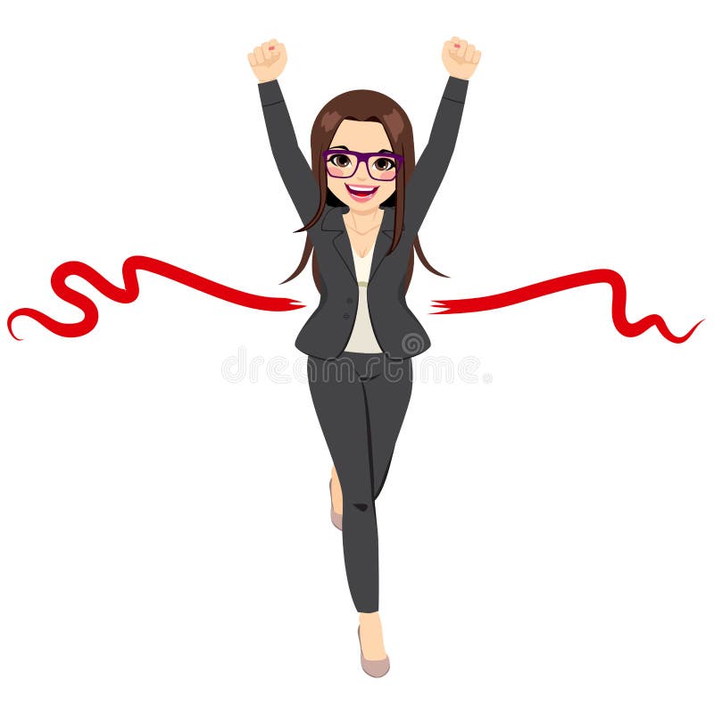 Empresaria Success Winner Concept stock de ilustración Empresaria Success Winner Concept stock de ilustración