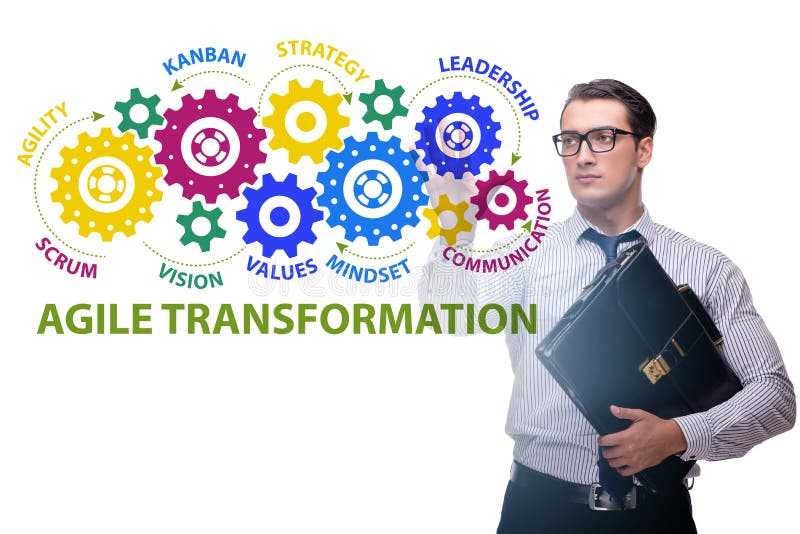 Empresario en el concepto de transformación ágil fotos de archivo