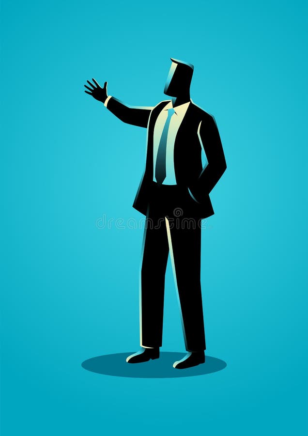 Empresario haciendo gestos con la mano ilustración del vector Empresario haciendo gestos con la mano ilustración del vector
