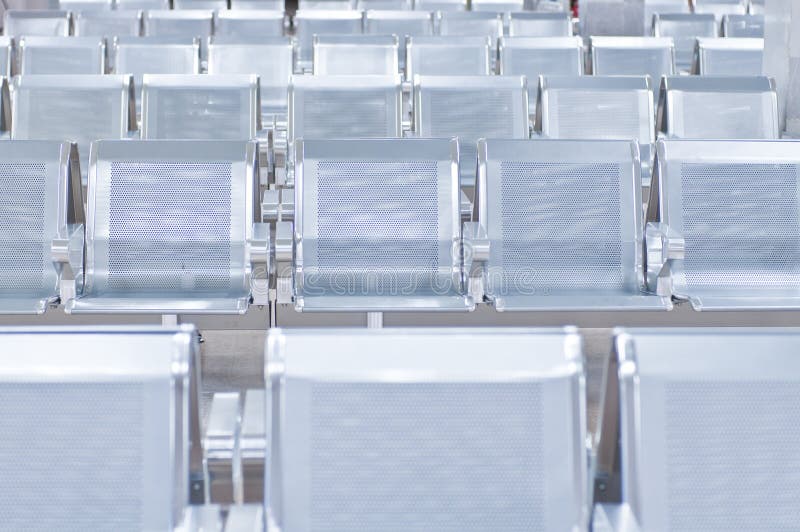 Empty airport chairs