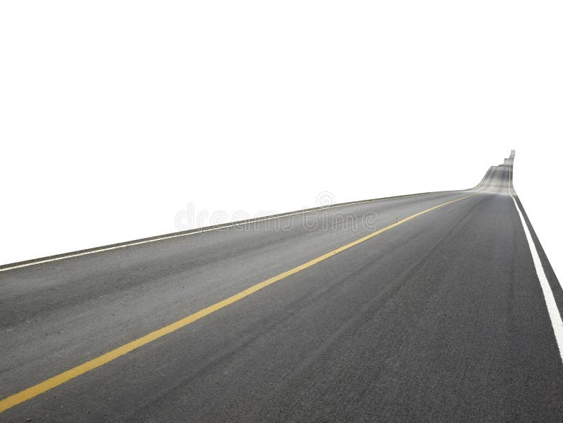 Empty asphalt road isolated on white background royalty free stock images