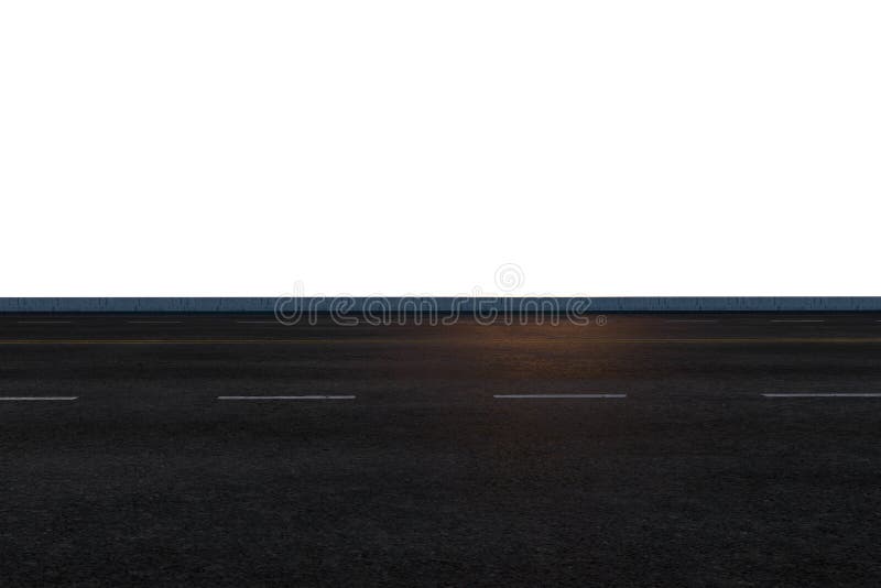 The empty asphalt road with white background, 3d rendering