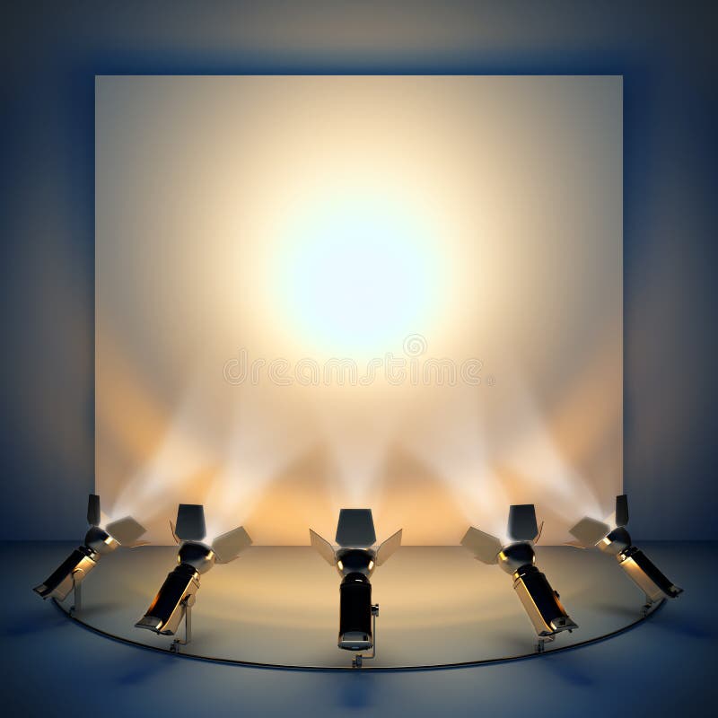Empty background with stage spotlight. stock illustration