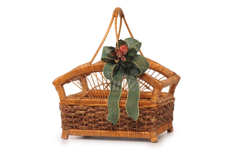 Christmas basket stock image. Image of isolated, gift 12050829
