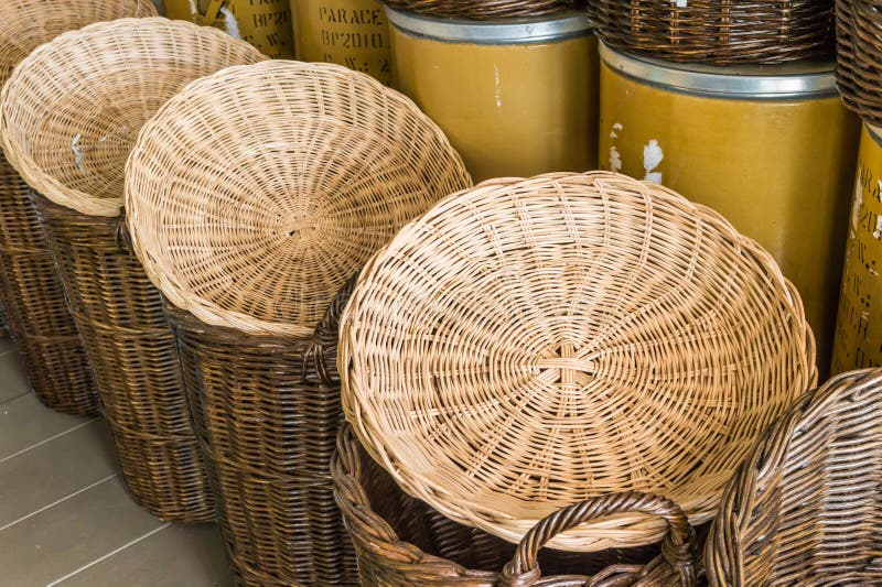 The Empty Baskets in a Flower Shop. Stock Image Image of retro