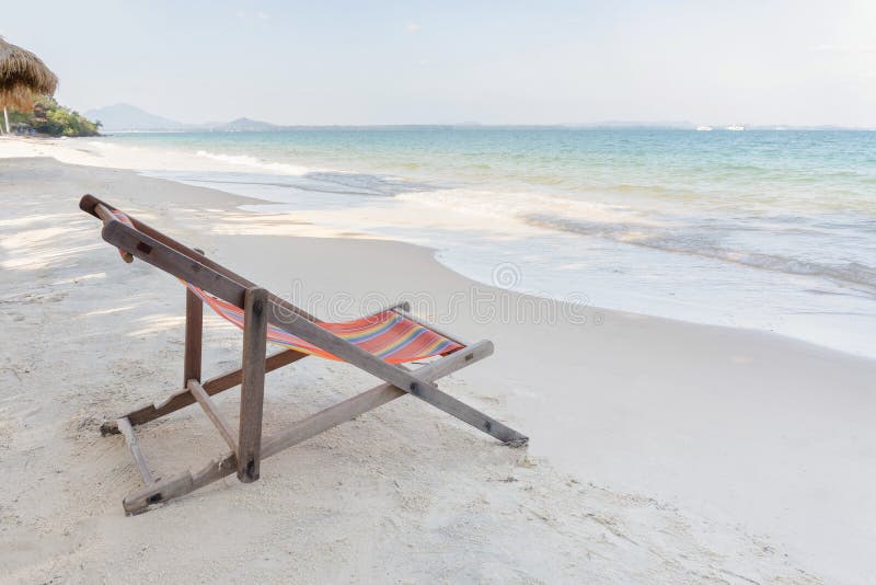 Empty Beach Chair on the Beach Stock Photo Image of vacation, coast