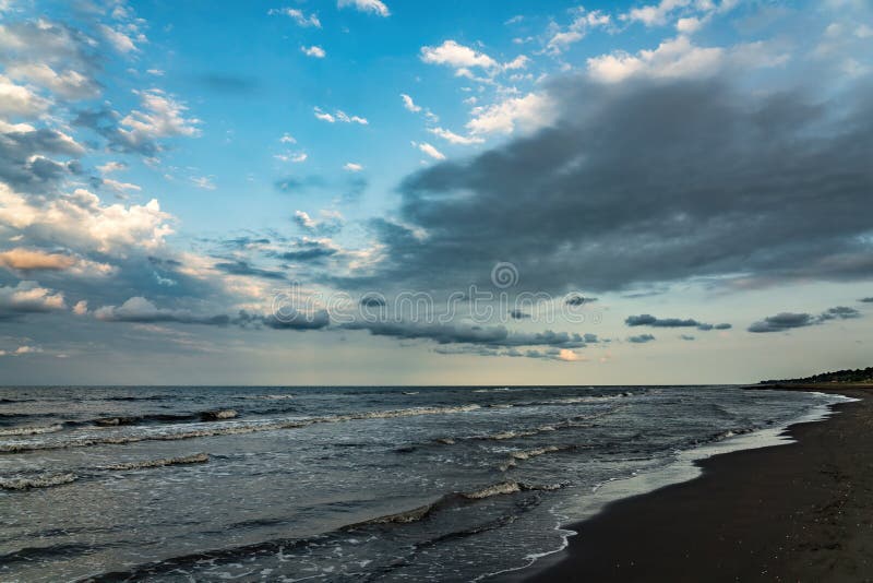 Empty Beach after Sunset Time Stock Image Image of ocean, evening