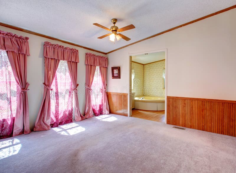 Empty Bedroom With Nice Window Treatment Stock Photo Image