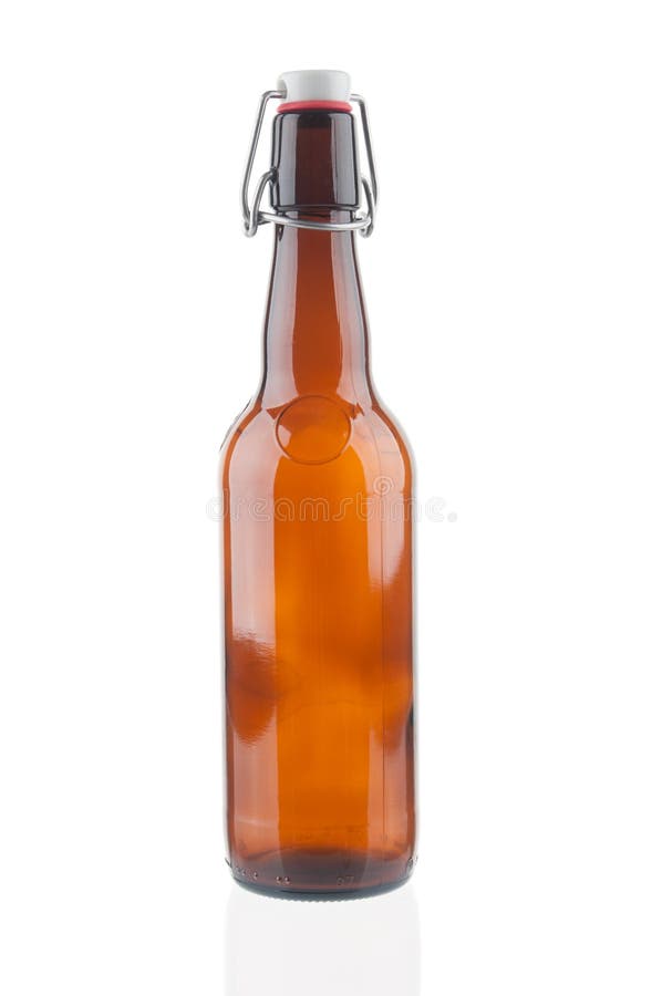 Empty Beer Bottle on White Background Stock Photo Image of bottle