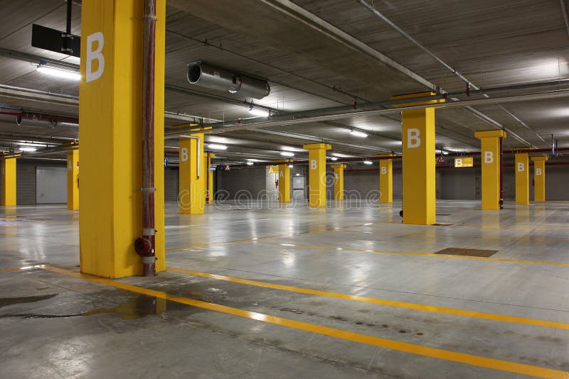 Empty Big Underground Parking Stock Image Image of empty, silos
