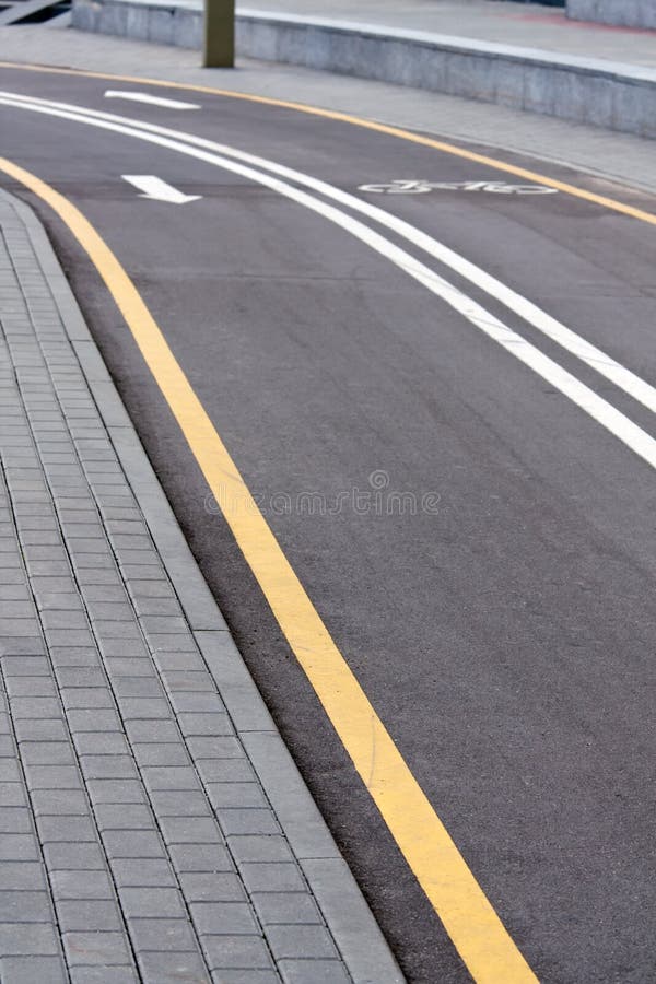 Empty bike lane stock image. Image of street, marking - 18369025