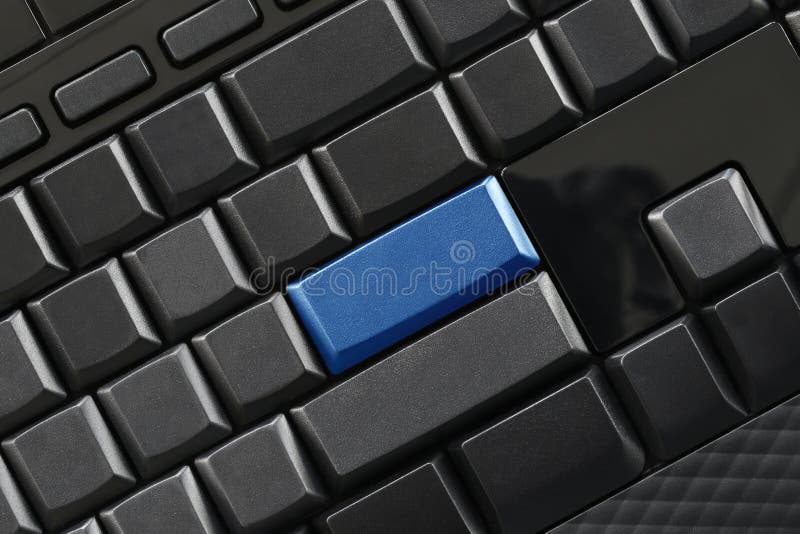 Empty black button and blue Keypad enter of computer keyboard. Empty black button and blue Keypad enter of computer keyboard for Design in your business concept.