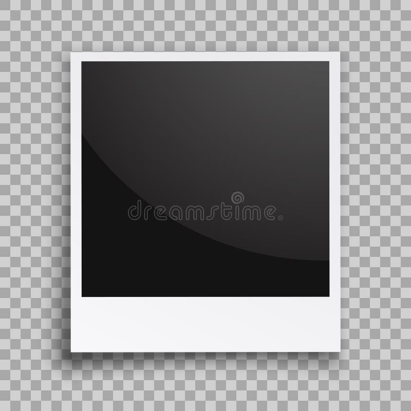 Empty black photo frame with shadows - vector vector illustration