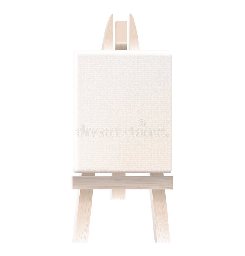 Isolated 3d Rendering Of A White Painting Canvas Stand With No