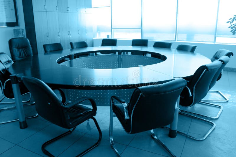 Empty boardroom meeting area