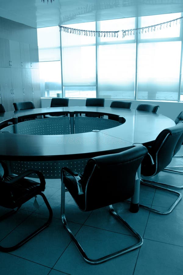 Empty boardroom meeting area
