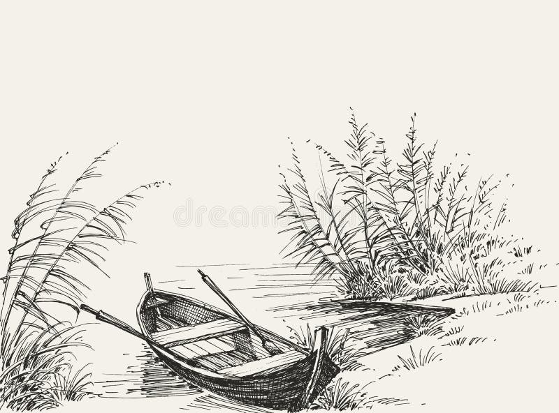 Boat On A Lake Drawing Images – Browse 47,333 Stock Photos
