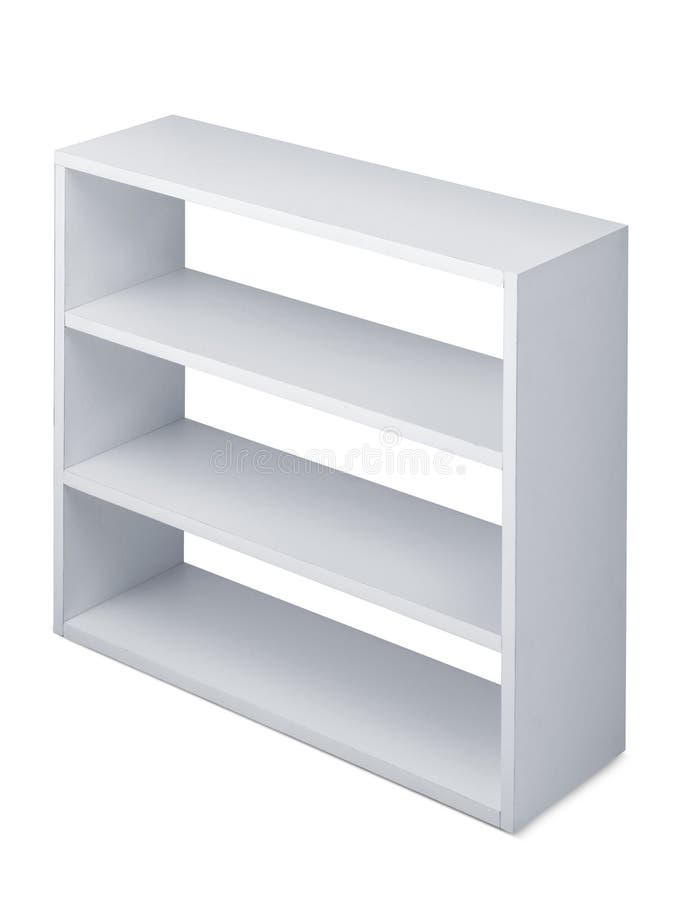 Empty bookshelf on white background vector illustration