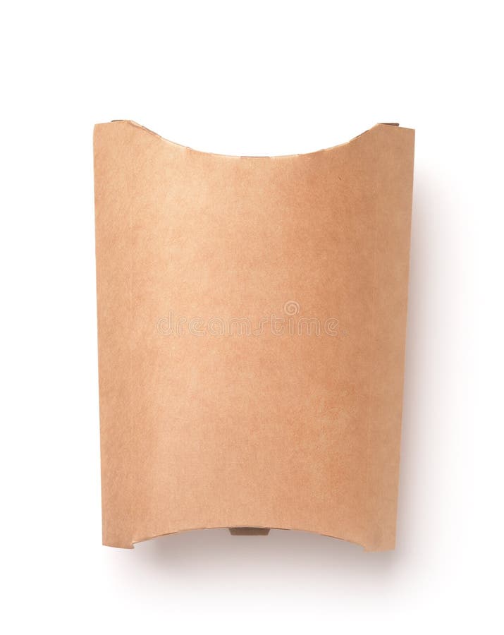 French Fries In A Brown Kraft Paper Bag Isolated On A White