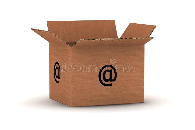Empty cardboard with email symbol royalty free illustration