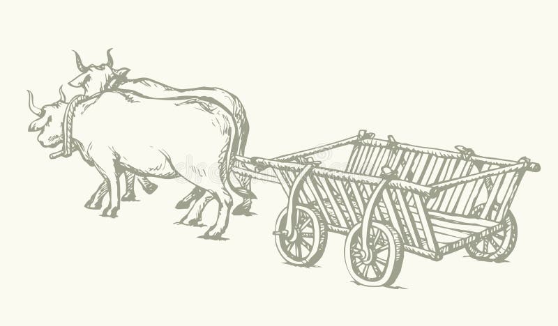 Hand Drawn Sketch Of Bullock Cart In Vector Illustration. Royalty Free SVG,  Cliparts, Vectors, and Stock Illustration. Image 79736236.