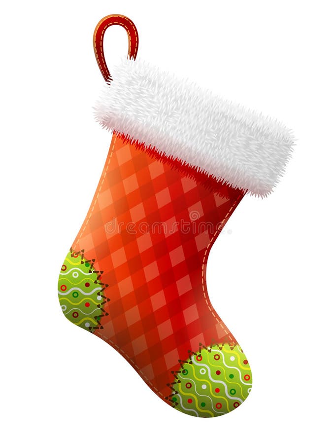 Empty christmas stocking isolated on white background