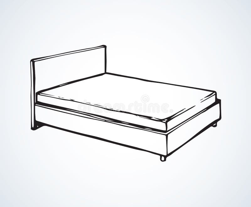 Bed. Vector drawing stock vector. Illustration of blanket - 103450631