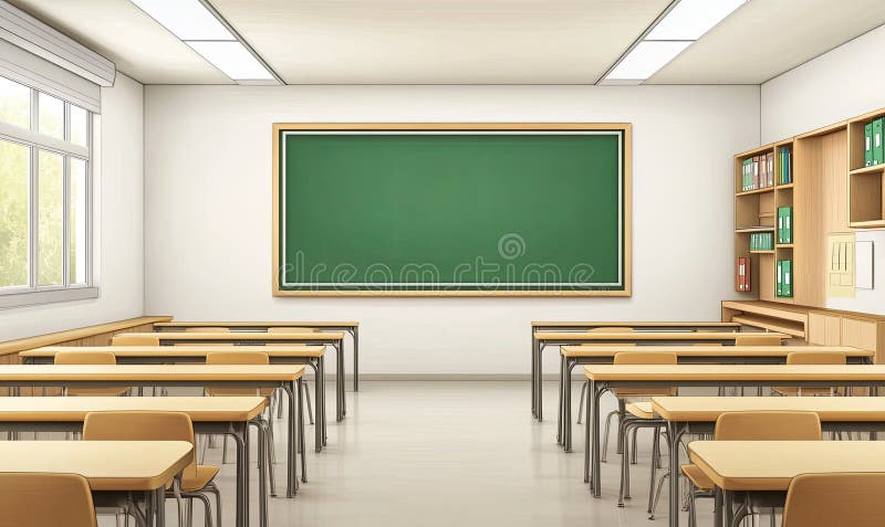 Empty Classroom Interior stock illustration