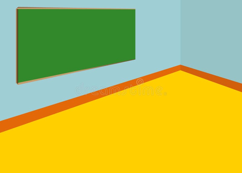 Empty classroom with a chalkboard royalty free illustration