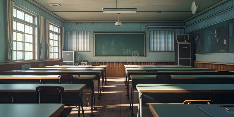 Empty Classroom of school background - vector illustration.