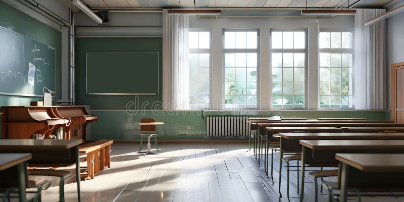 Empty Classroom of school background - Ai Generated.