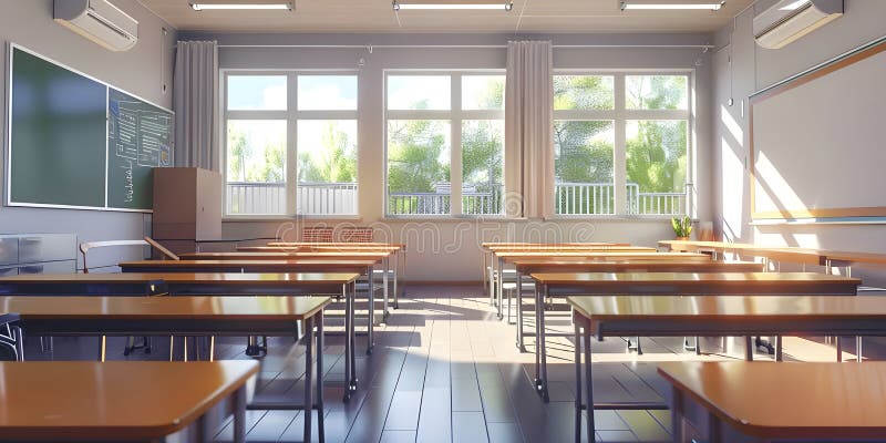 Empty Classroom of school background - vector illustration.