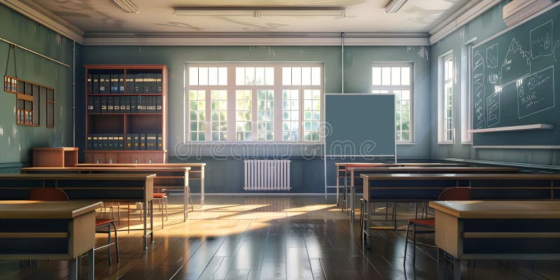 Empty Classroom of school background - vector illustration.
