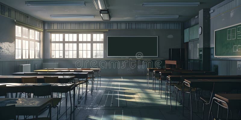 Empty Classroom of school background - vector illustration.
