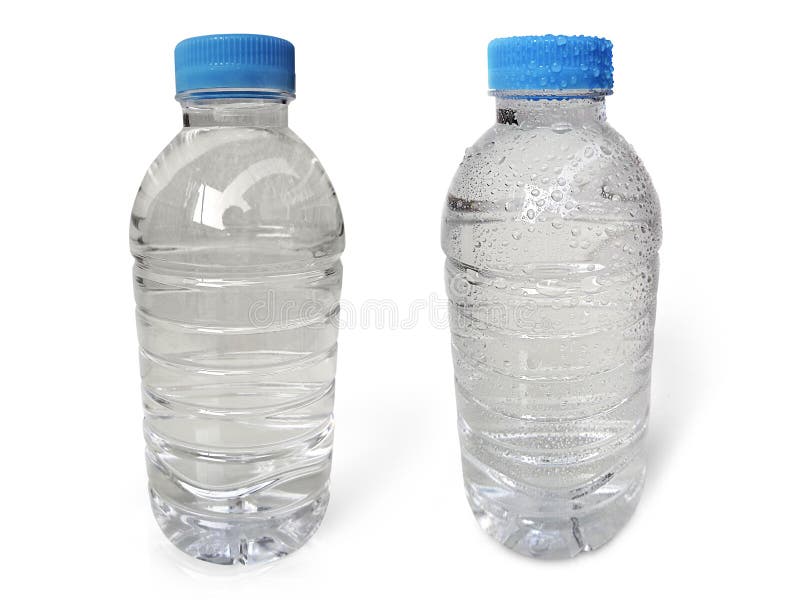 Empty clean and clear water bottle isolated on with isolated on a white background royalty free stock photo