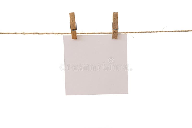 Blank Sticky Notes Hanging With Cloth Pins On Clothes Line Stock Photo -  Download Image Now - iStock