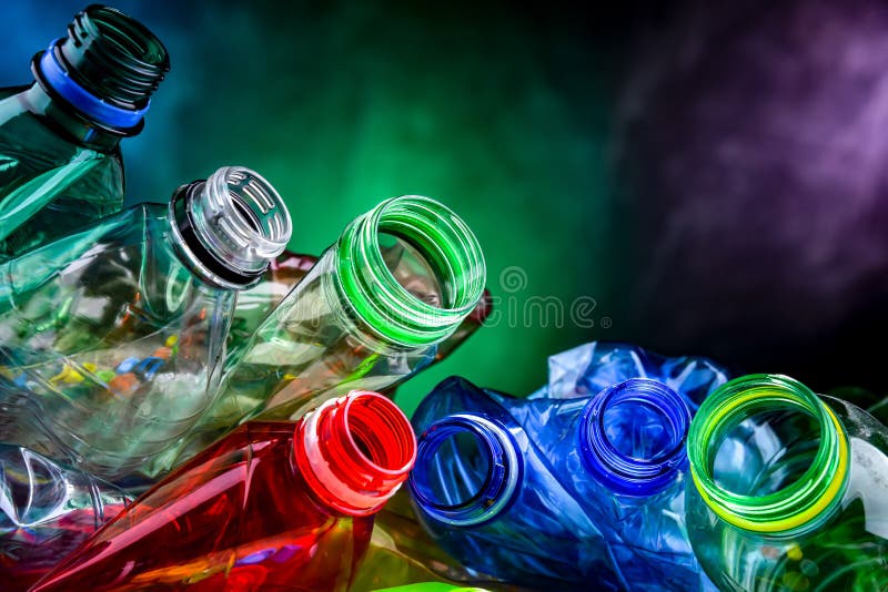 Empty Colored Drink Bottles. Recyclable Plastic Waste Stock Photo Image of soft, container
